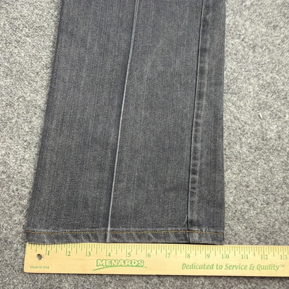 Vtg Y2K Imperious Delf Trading Men Grey Jeans 38x32 Checkerboard Flap Rhinestone